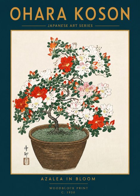 Ohara Koson Azalea in Bloom No4 - Affiche