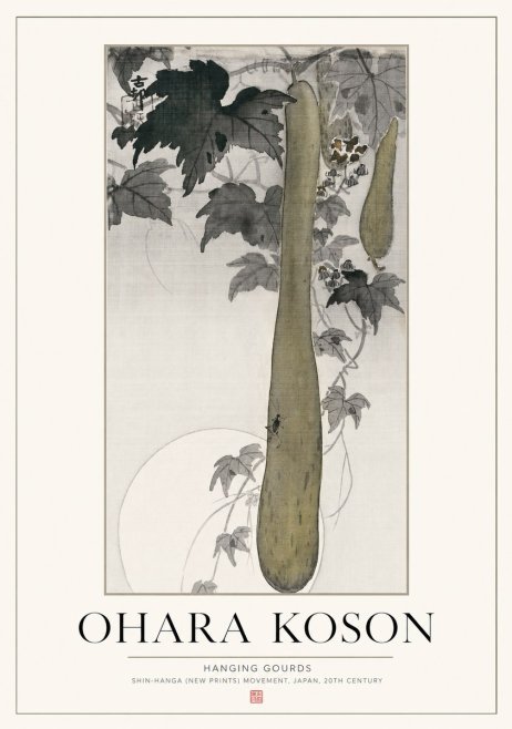 Ohara Koson Hanging Gourds No1 - Affiche