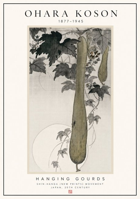 Ohara Koson Hanging Gourds No5 - Affiche