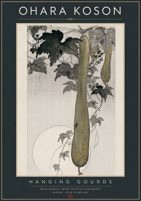 Ohara Koson Hanging Gourds No6 - Affiche