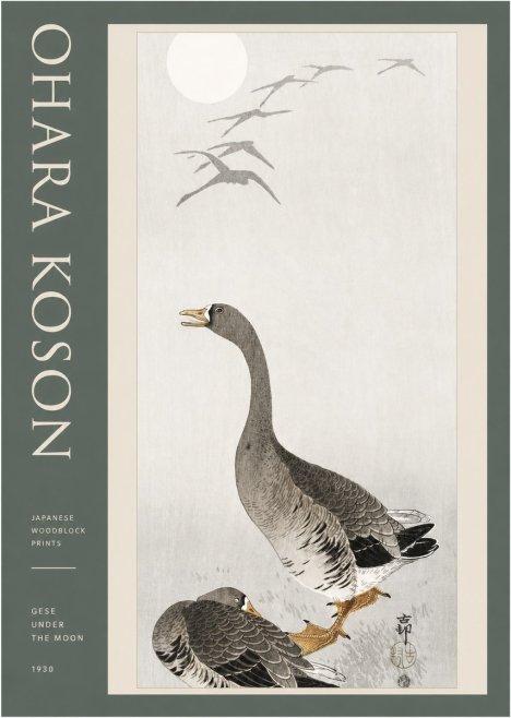 Ohara Koson Gese Under the Moon No2 - Affiche