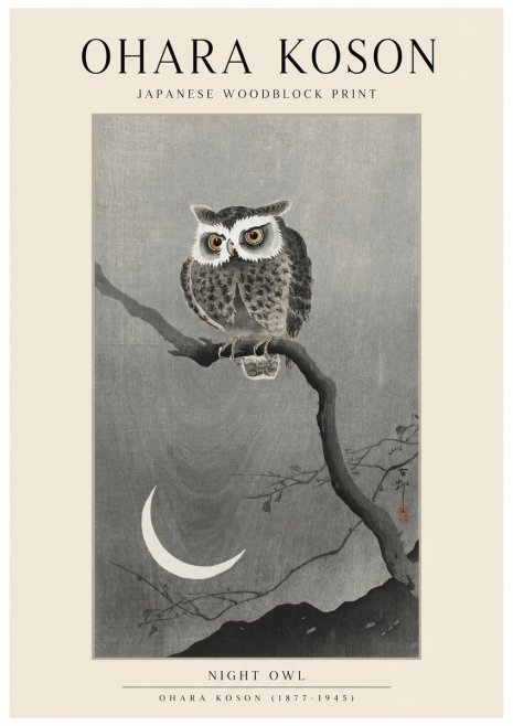 Ohara Koson Night Owl No1 - Affiche