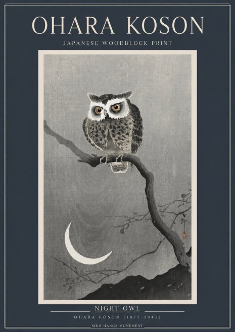 Ohara Koson Night Owl No2 - Affiche