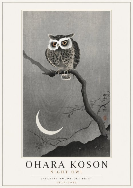 Ohara Koson Night Owl No4 - Affiche