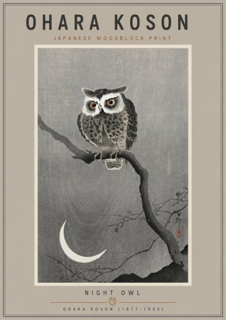 Ohara Koson Night Owl No5 - Affiche