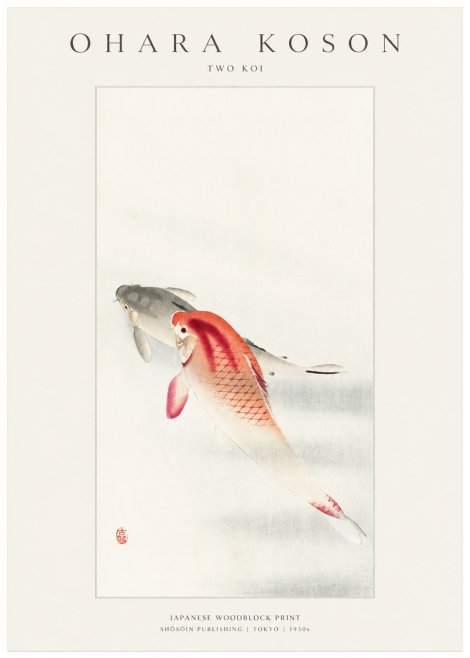 Ohara Koson Two Koi II No1 - Affiche