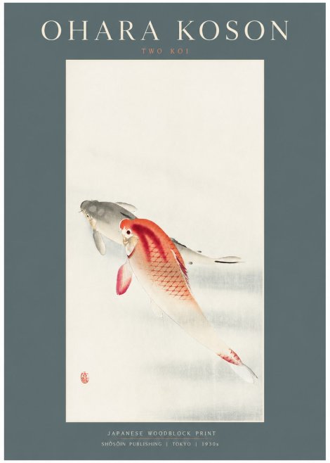 Ohara Koson Two Koi II No2 - Affiche