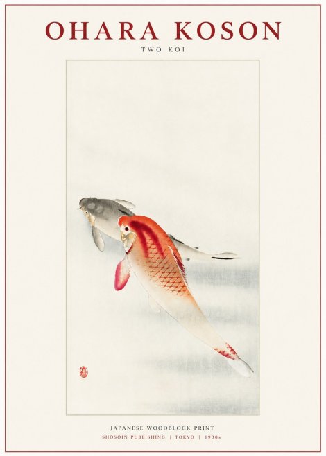 Ohara Koson Two Koi II No3 - Affiche