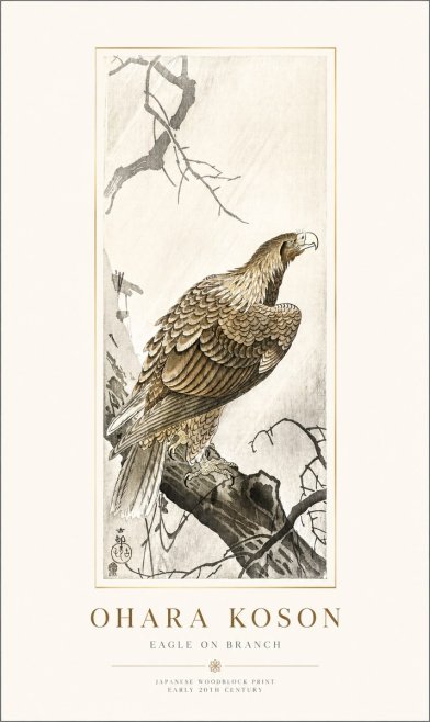 Ohara Koson Eagle on Branch No1 - Affiche