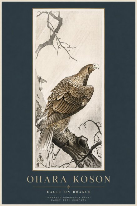 Ohara Koson Eagle on Branch No2 - Affiche