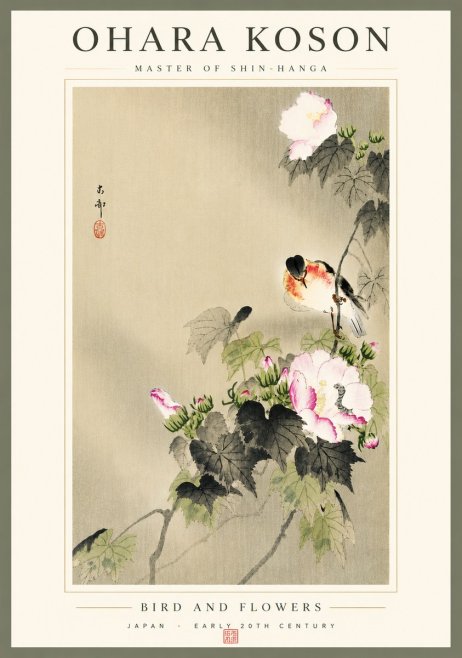 Ohara Koson Bird and Flowers No5 - Affiche