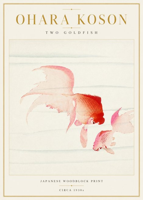 Ohara Koson Two Goldfish No3 - Affiche