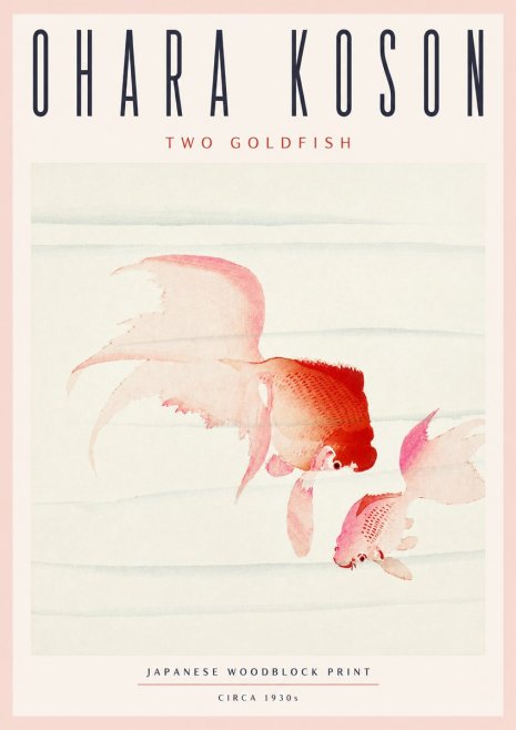 Ohara Koson Two Goldfish No4 - Affiche