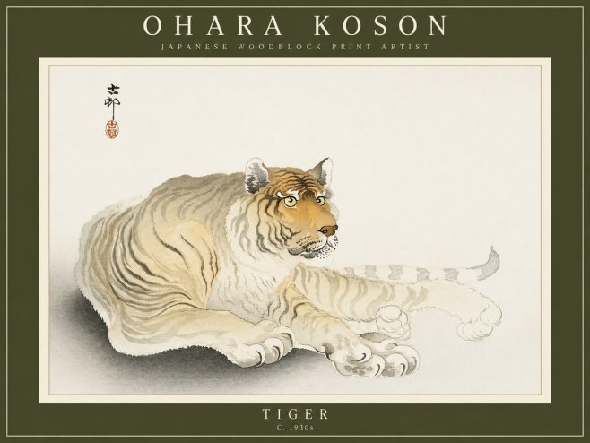 Ohara Koson Tiger No2 - Affiche