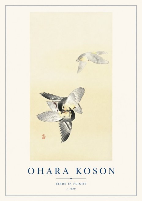 Ohara Koson Birds in Flight No1 - Affiche