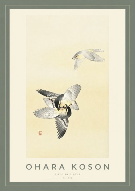Ohara Koson Birds in Flight No2 - Affiche