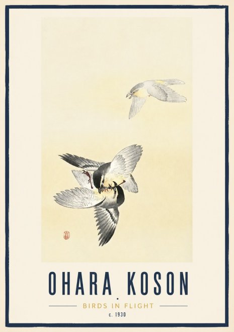 Ohara Koson Birds in Flight No3 - Affiche