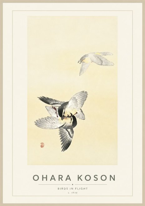 Ohara Koson Birds in Flight No4 - Affiche