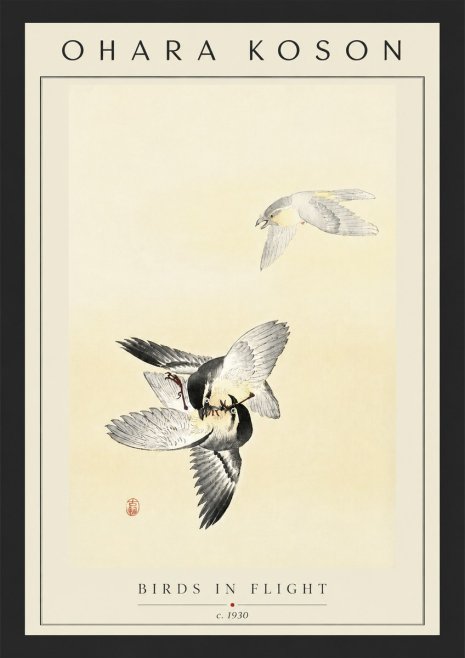 Ohara Koson Birds in Flight No6 - Affiche