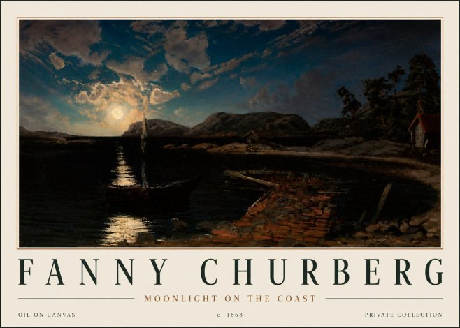 Fanny Churberg Moonlight on the Coast No4 - Affiche