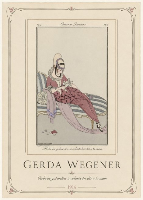 Gerda Wegener Robe De Gabardine À Volants Brodés À La Main I No1 - Affiche