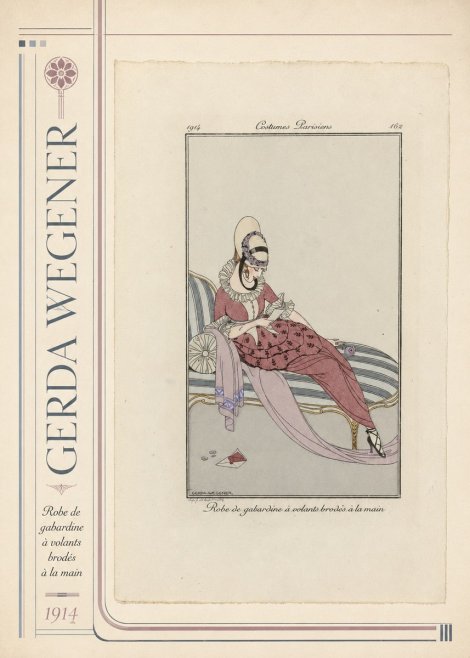 Gerda Wegener Robe De Gabardine À Volants Brodés À La Main I No2 - Affiche