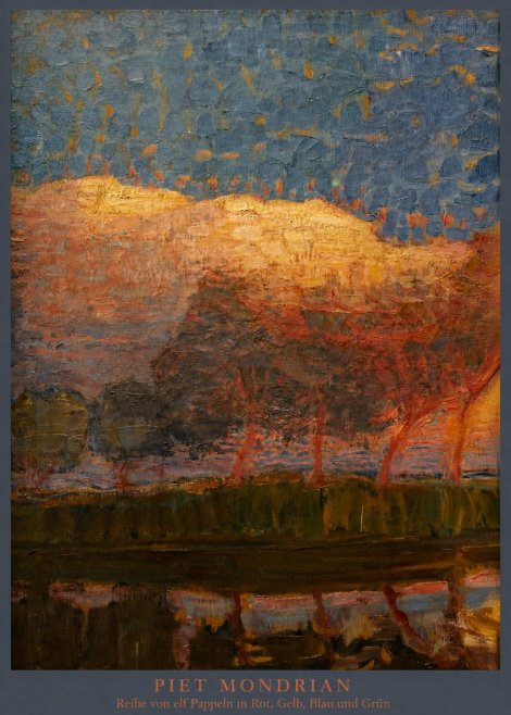 Piet Mondrian Reihe Von Elf Pappeln in Rot, Gelb, Blau Und Grün No5 - Affiche