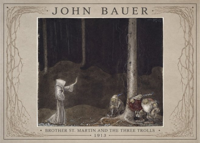 John Bauer Brother St. Martin and the Three Trolls No1 - Affiche