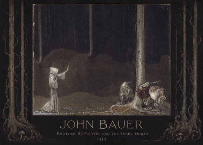 John Bauer Brother St. Martin and the Three Trolls No2 - Affiche