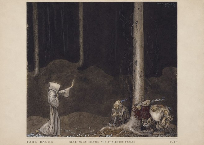 John Bauer Brother St. Martin and the Three Trolls No4 - Affiche