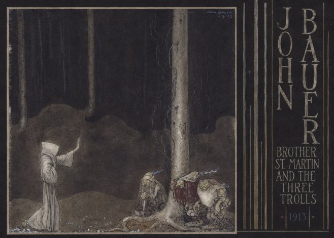 John Bauer Brother St. Martin and the Three Trolls No6 - Affiche