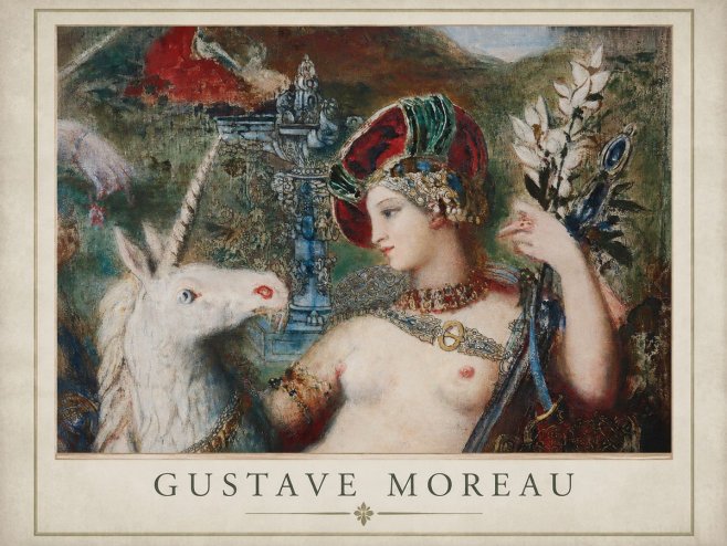 Gustave Moreau The Unicorns I No1 - Affiche