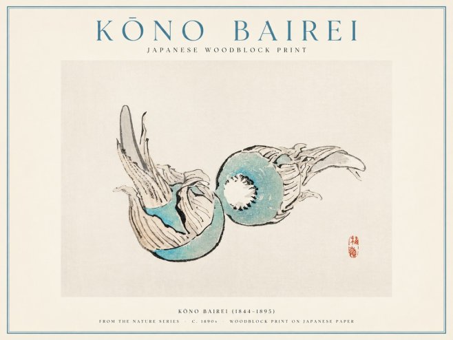 Kōno Bairei Abstract Botanical Forms No1 - Affiche