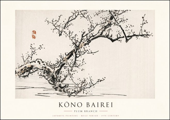 Kōno Bairei Plum Branch No1 - Affiche