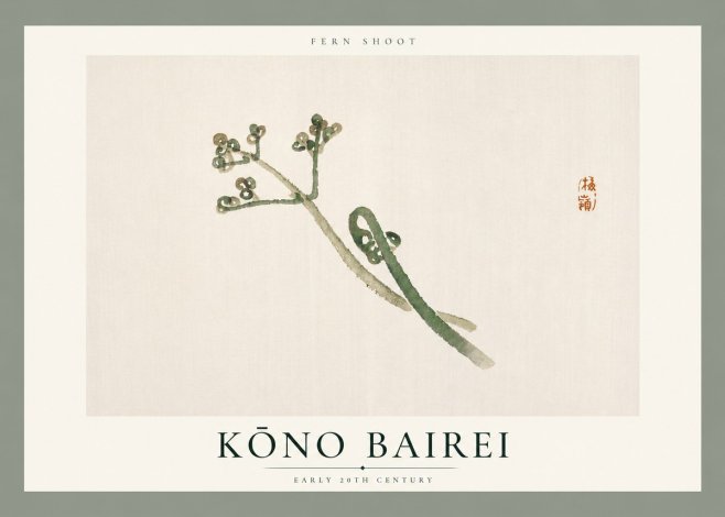 Kōno Bairei Fern Shoot No6 - Affiche