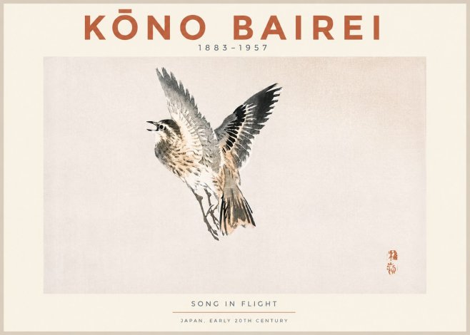 Kōno Bairei Song in Flight No3 - Affiche
