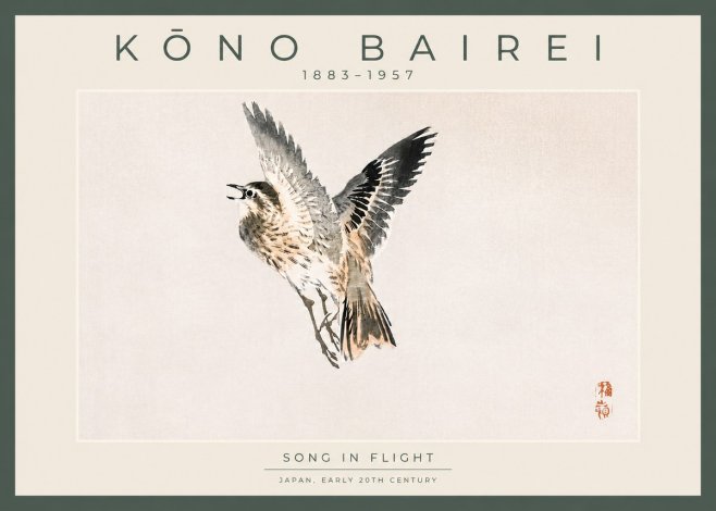 Kōno Bairei Song in Flight No4 - Affiche