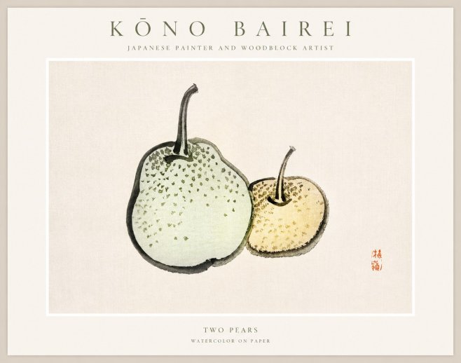 Kōno Bairei Two Pears No1 - Affiche