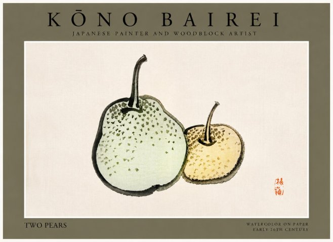 Kōno Bairei Two Pears No3 - Affiche