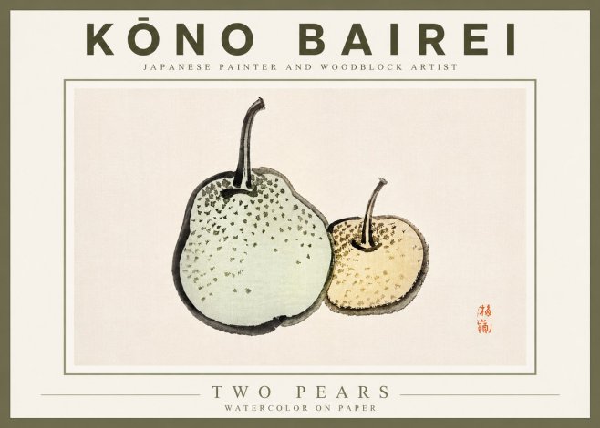 Kōno Bairei Two Pears No5 - Affiche