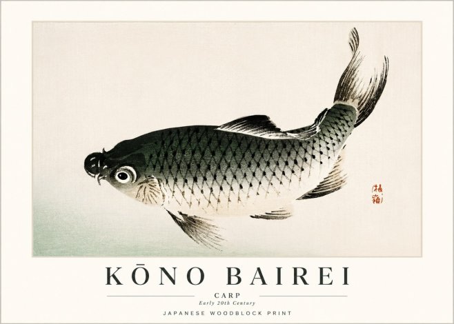Kōno Bairei Fish I No2 - Affiche