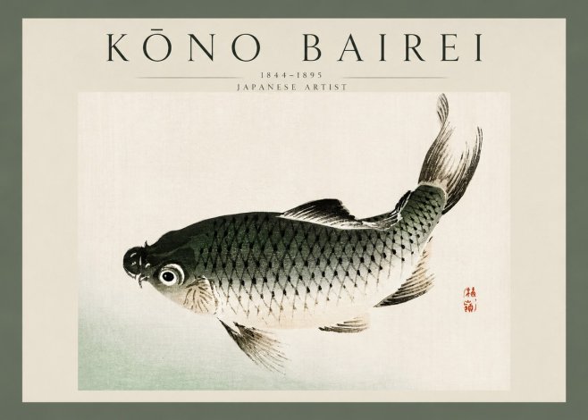 Kōno Bairei Fish I No3 - Affiche