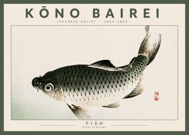 Kōno Bairei Fish I No4 - Affiche