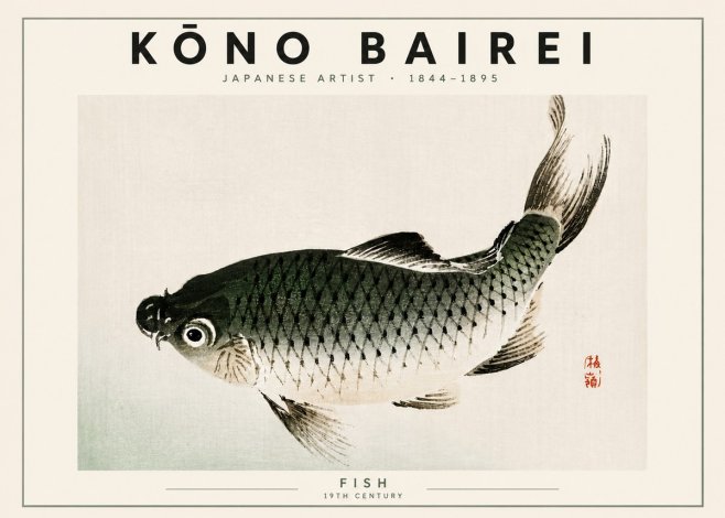 Kōno Bairei Fish I No5 - Affiche