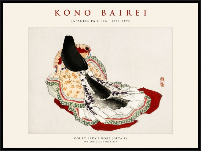 Kōno Bairei Court Lady's Robe (Detail) No1 - Affiche