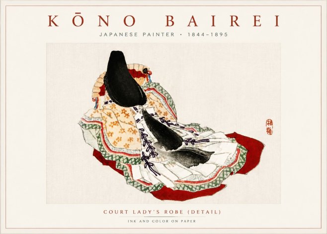 Kōno Bairei Court Lady's Robe (Detail) No6 - Affiche