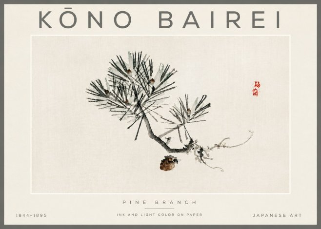 Kōno Bairei Pine Branch No3 - Affiche