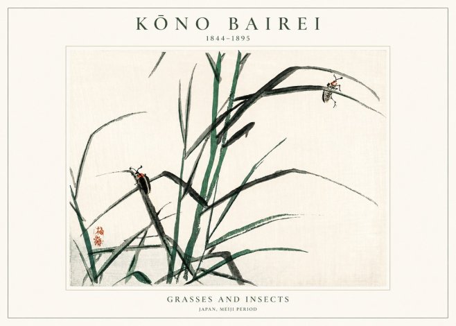 Kōno Bairei Grasses and Insects No1 - Affiche