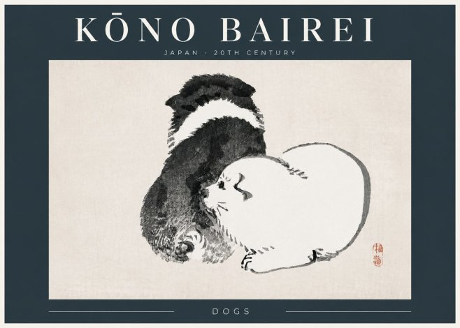 Kōno Bairei Dogs No4 - Affiche