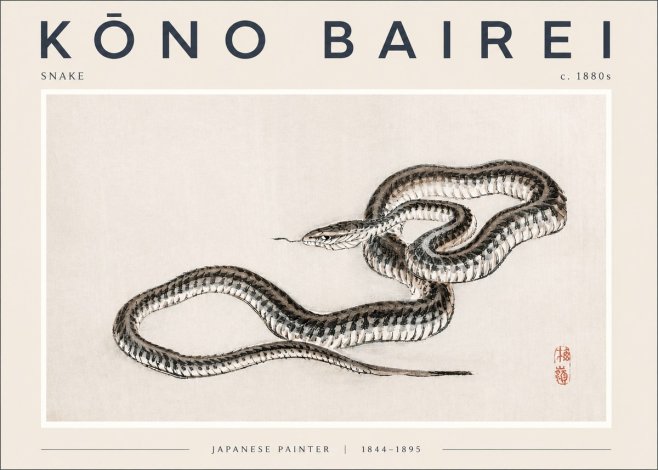 Kōno Bairei Snake No2 - Affiche